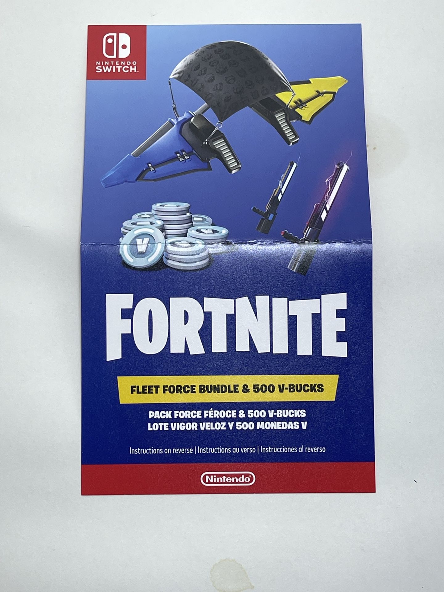 Fortnite Joycons Exclusive Fleet Force Bundle & 500 V-Bucks DLC Code/Card ONLY