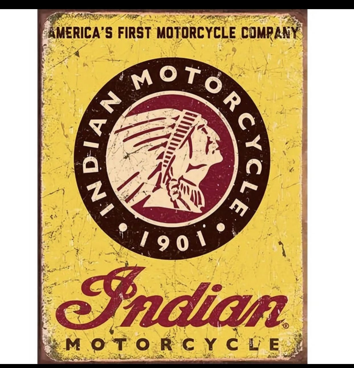 Indian Motorcycles Retro Vintage Looking Metal Advertising Sign