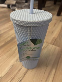 New 24 Oz Light Blue Double Wall Tumbler