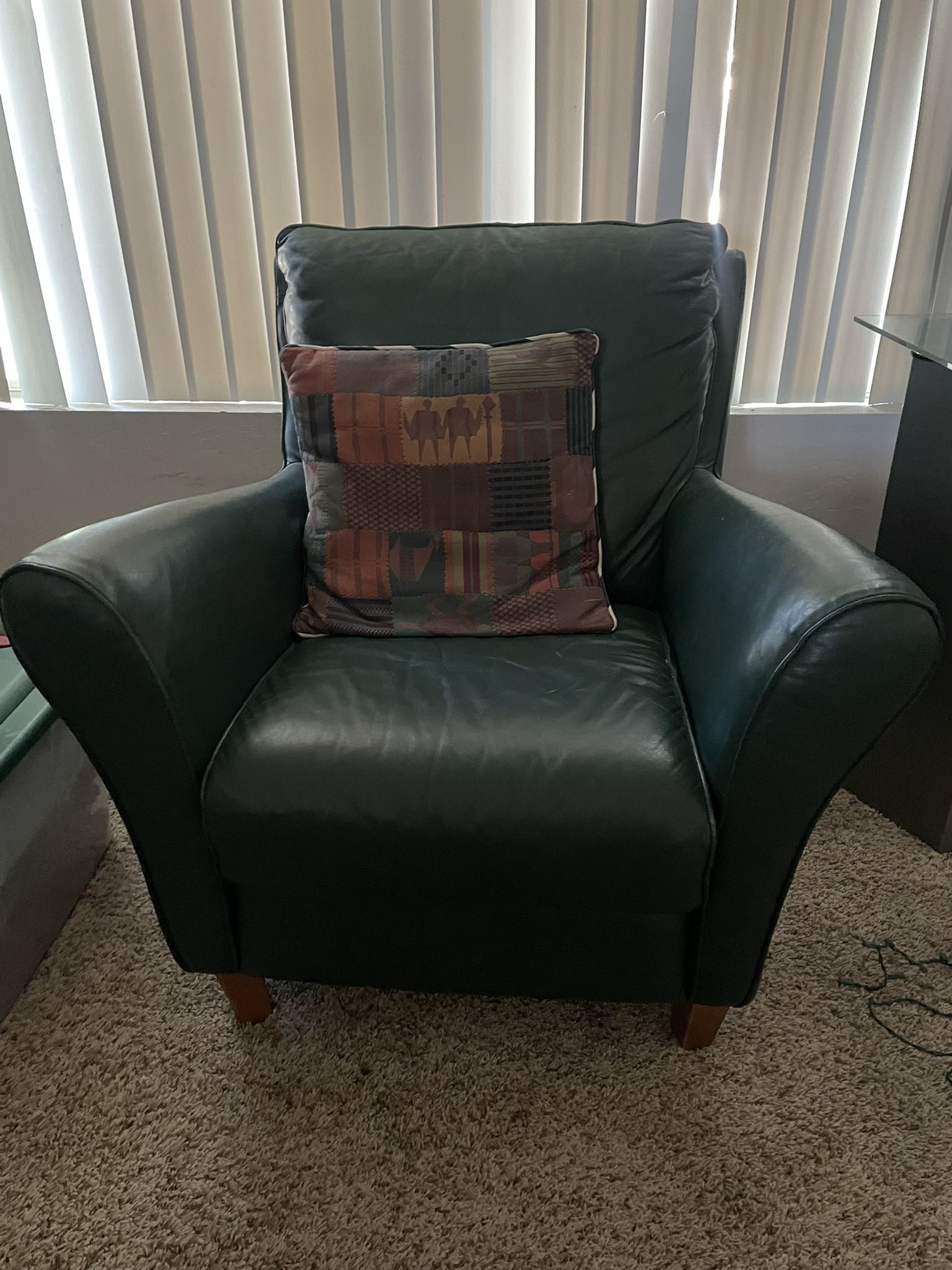 Green Leather Couch 