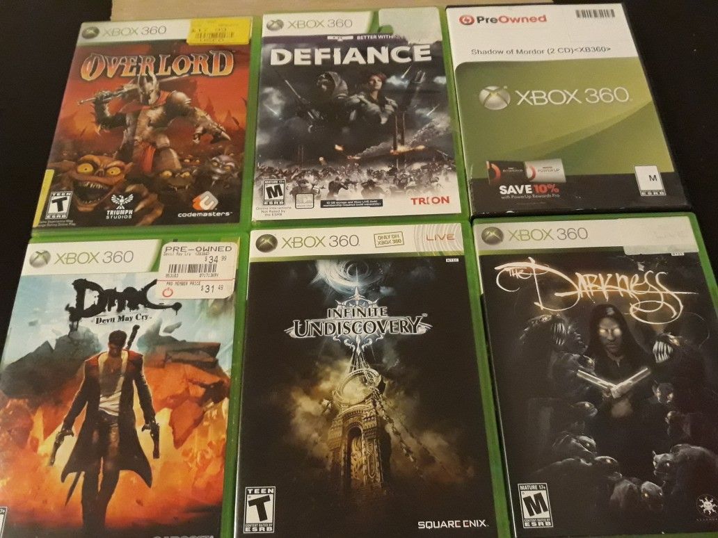 XBOX 360 GAMES - $5 EACH OR ALL FOR $20