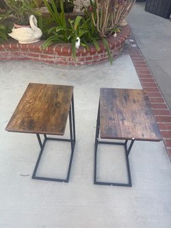 Set of two 6 × 12 Inch sofa side tables