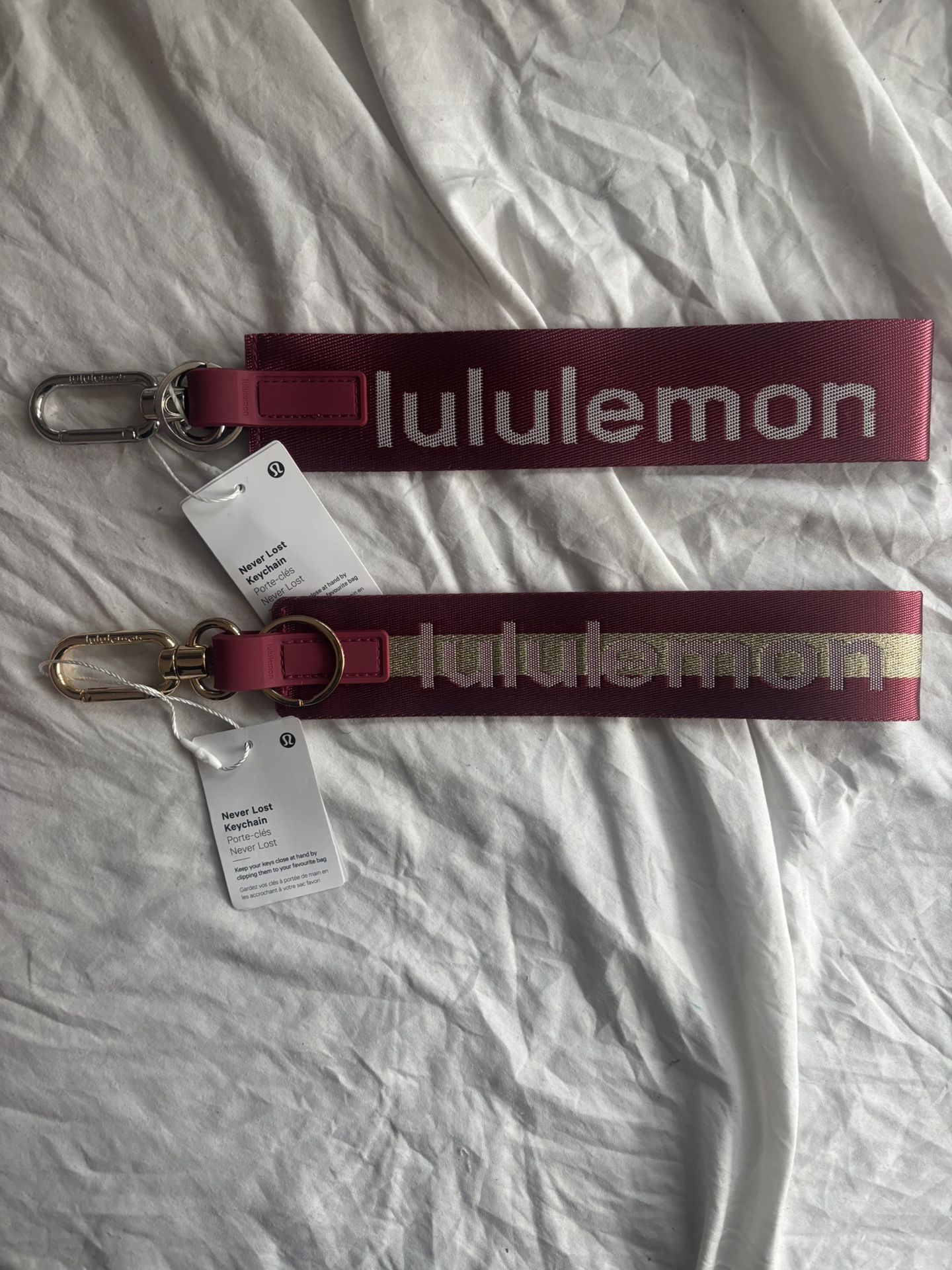 Lululemon Never Lost Keychain Set Red And Red/gold Brand New NWT
