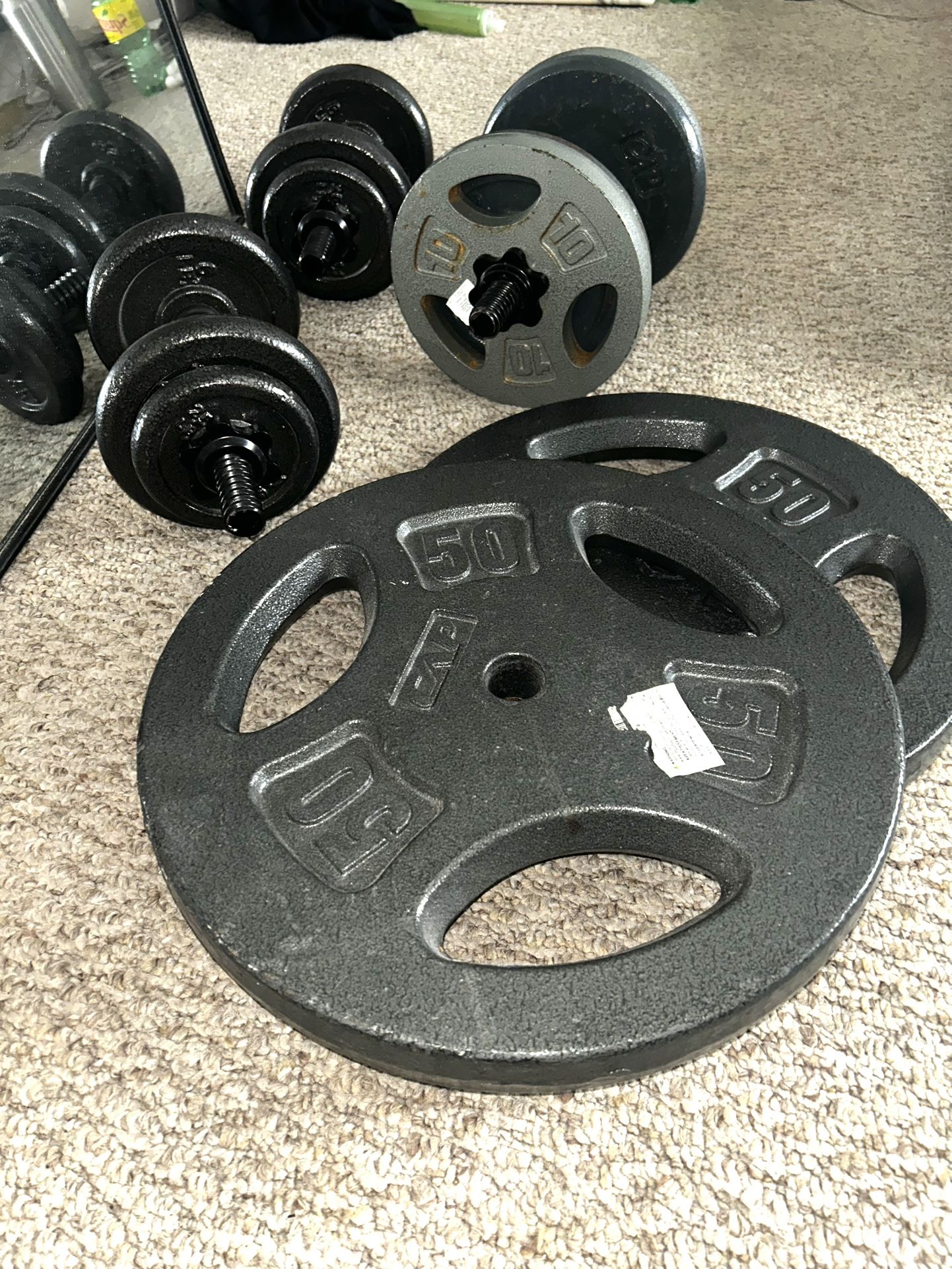 Workout Equipment And Big Mirror