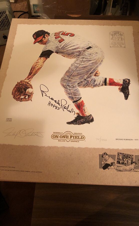 Awesome Autographed Brooks Robinson, HOF Baltimore Orioles Limited Edition Art Piece!