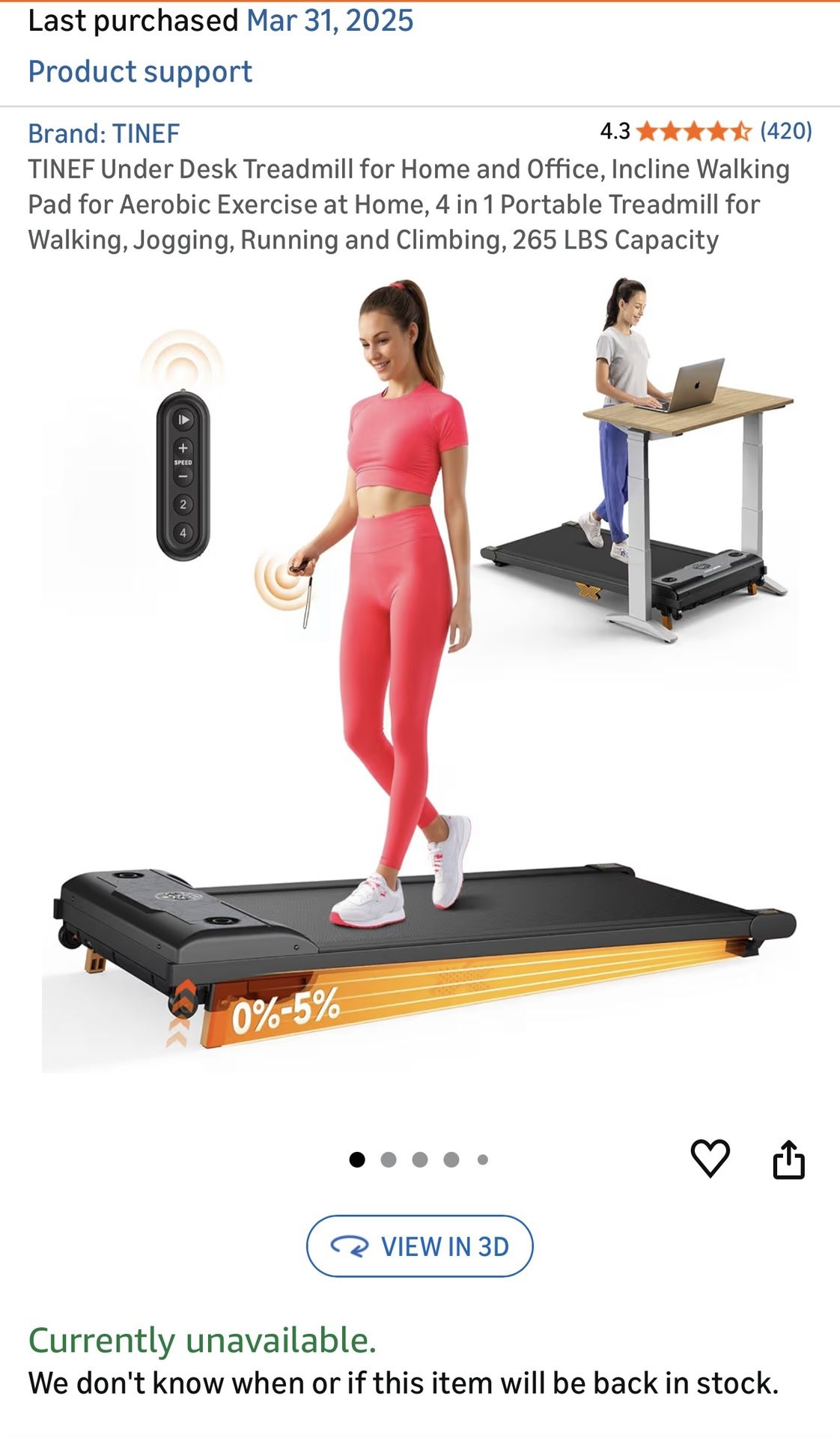 Walking Pad/Under desk Treadmill 
