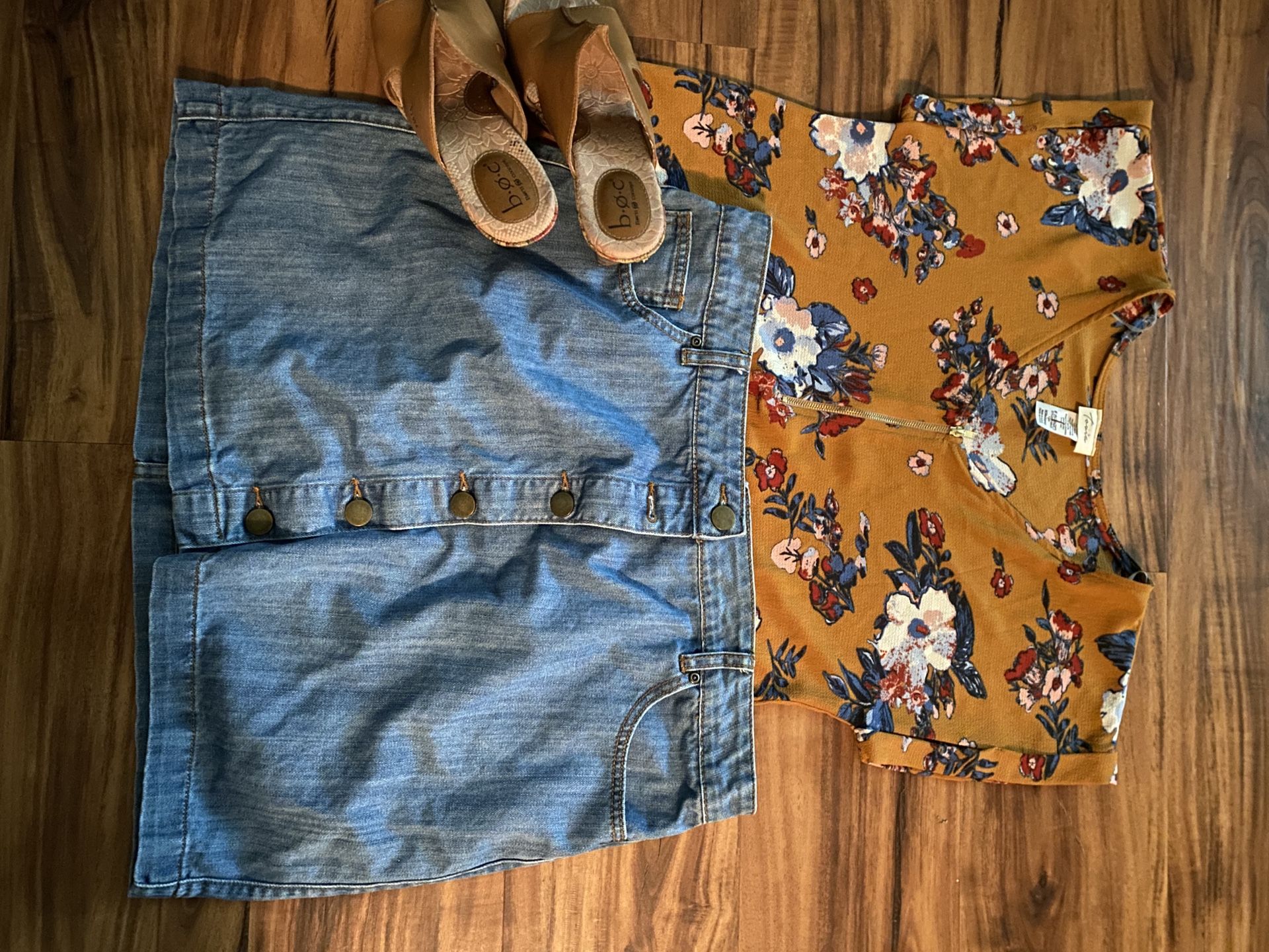 Boho Denim Skirt