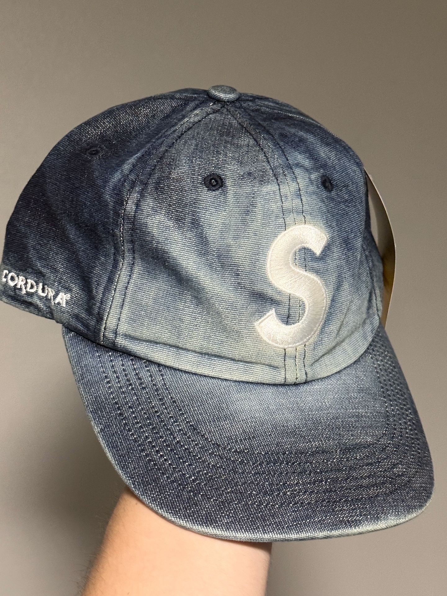 Supreme Cordura Denim S Logo 6-Panel Hat