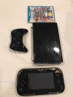 Nintendo Wii U Zelda edition with super smash bros and controller