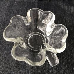 Vintage Clover Shaped Glass Dish