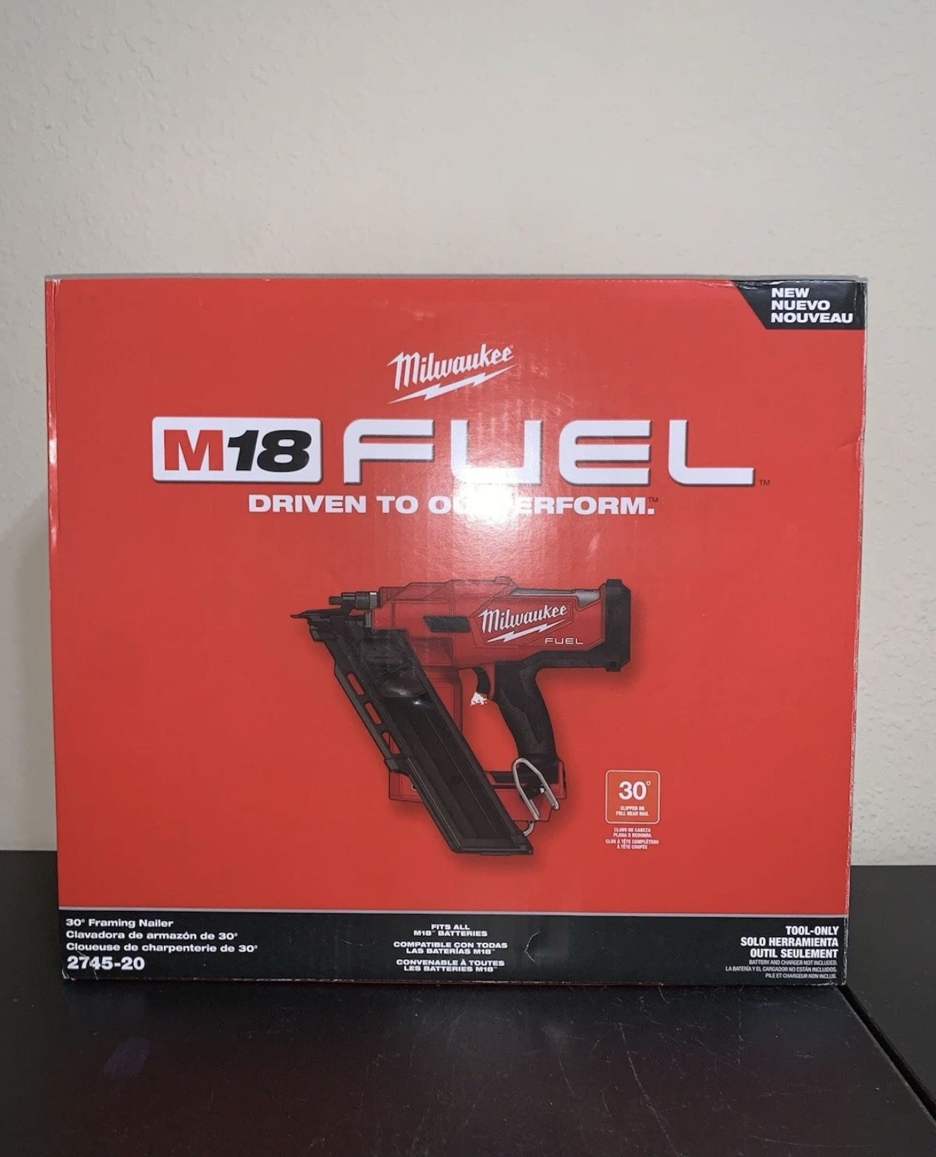 New Milwaukee 2745-20 M18 FUEL 30-Degree Cordless Framing Nailer (TOOL ONLY)