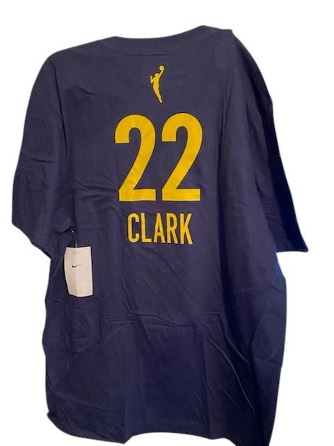 Indiana Fever WNBA Caitlin Clark 22 Fanatics Blue Gold Shirt New Large