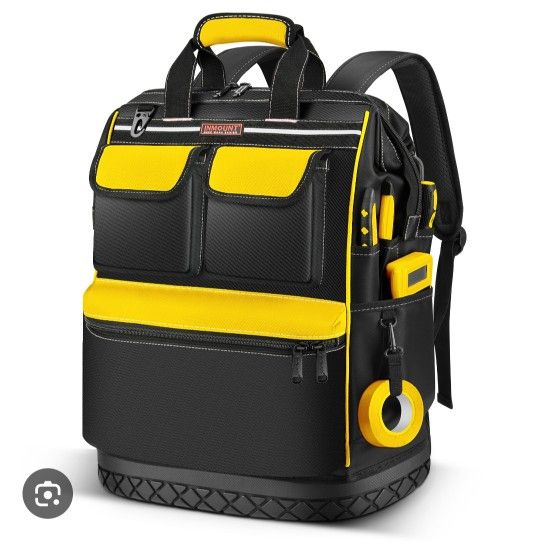 Tool Backpack Bag Heavy Duty, Wide Mouth Electrician Backpack for Men