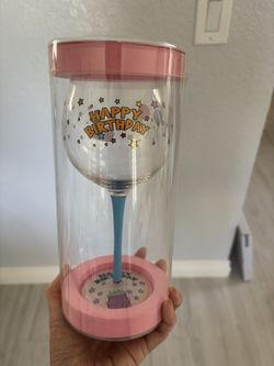 Happy Bday wine glass
