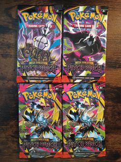 Lot of 4 Pokemon Mega Evolution Pitch Black sealed booster packs