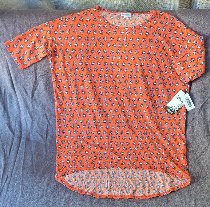 Disney x LuLaRoe "Donald Duck" Graphic Tunic Tee Women's xs *NWT*