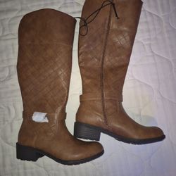 Leather Knee High Boots