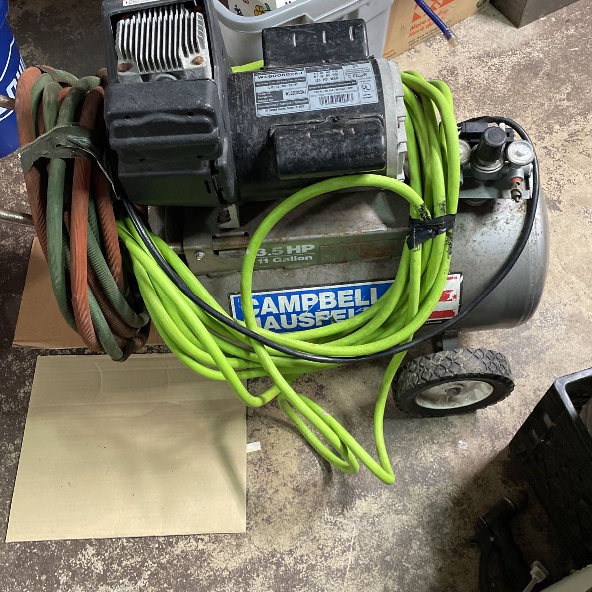 Brute 10 Gal Air Compressor Model 074004, Runs Kraft, 59 OFF