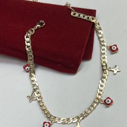 Anklet💥14k Gold Filled Red Eye Women Anklet Available In  - Can be worn in the shower -