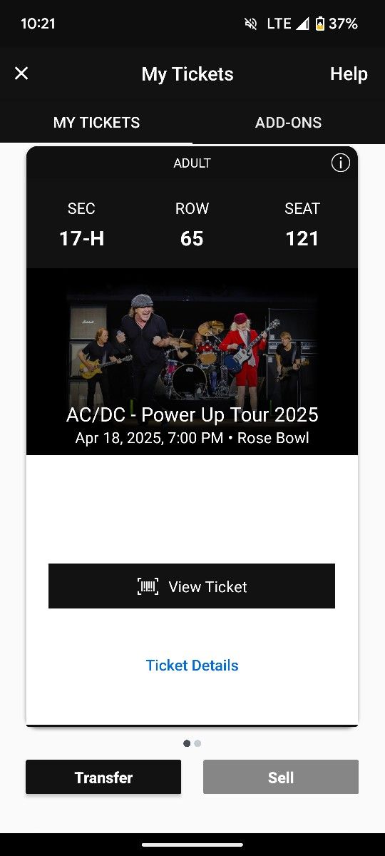2 tickets for AC/DC