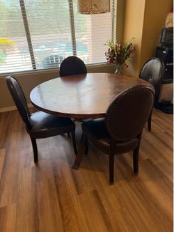 Heavy Copper Table w/4 chairs