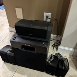 Sony Surround Sound Speaker System 4 Speakers with Center Speaker with Subwoofer 