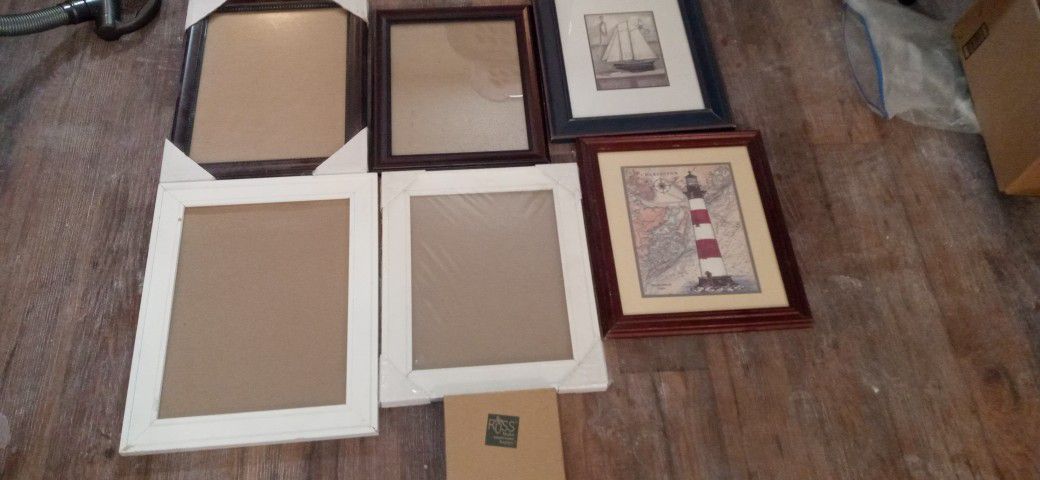Lot Of 7 Brand New Picture Frames & Wall Art, 