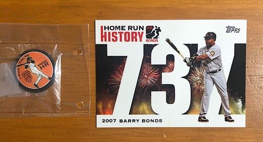 2007 San Francisco Giants Barry Bonds HR#737 Card & I was there pinback Button