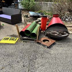 1960s vintage mid century modern red and green gas fireplace