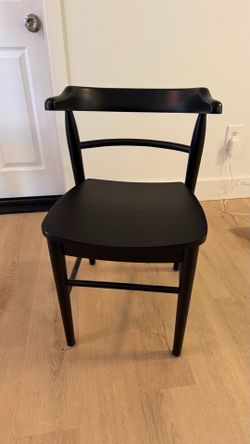Set of 4 Studio McGee Curved Black Wood Dining Chairs