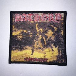 BATHORY, HAMMERHEART, SEW ON RED BORDER WOVEN PATCH