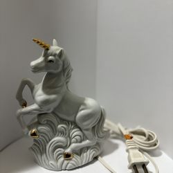 Vintage Porcelain Unicorn Lamp