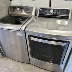 LG Top Loading Washer And Gas Dryer Set 