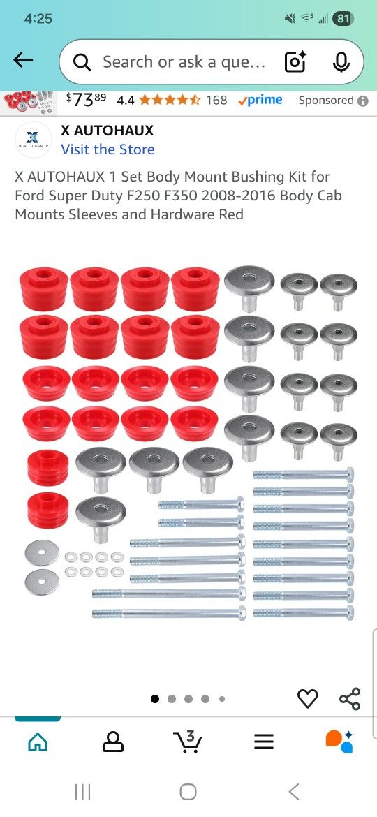 X AUTOHAUX 1 Set Body Mount Bushing Kit