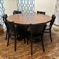 Sturdy Dinner Table With Built In Lazy Susan