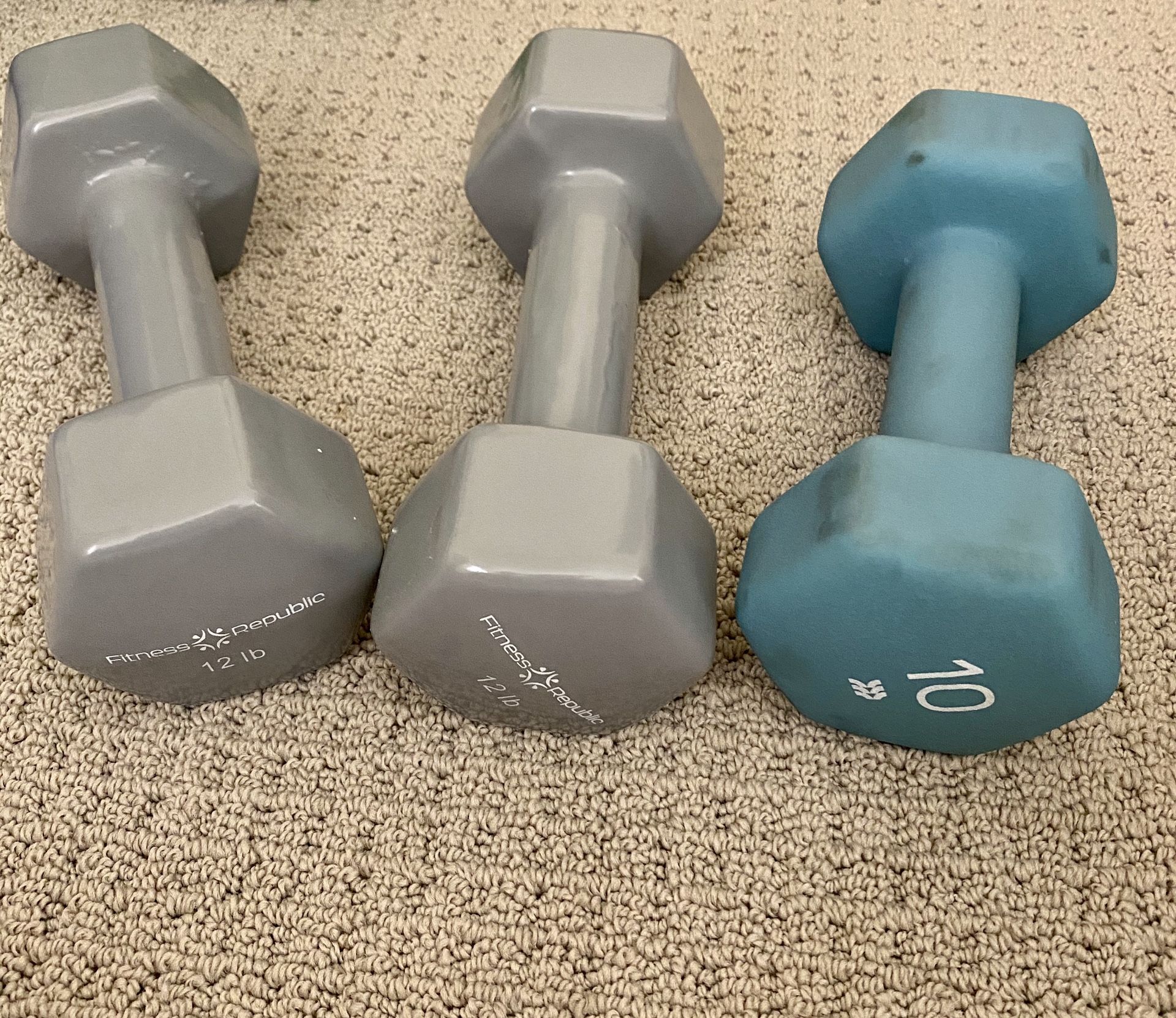 Set of 12 pound weights