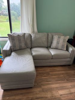 Leather sofa chaise