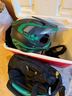 Helmet and Electric Dirt bike Items