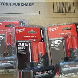 Milwaukee M12 High Output 5.0 batteries 