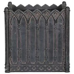 16in Square Charcoal Cast Planter
