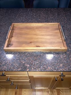 Rustic 22x15 Wood Serving Tray, Decorative Ottoman Tray, Breakfast Tray, Acadia