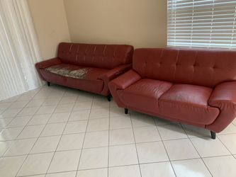2 red sofa