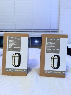 Pair of Modern Outdoor LED Wall Lanterns - New in Box