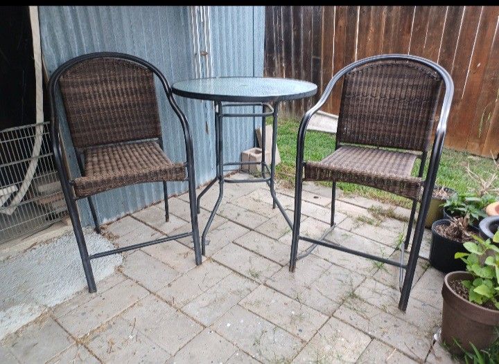 Patio Table And 2 Large Chairs 