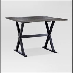 40” square drop leaf rustic extendable dining table-gray/Black - Threshold.              