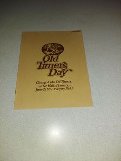 VINTAGE OLD TIMERS DAY CHICAGO CUBS OLD TIMERS VS. THE HALL OF FAMERS JUNE 25, 1977 WRIGLEY FIELD PROGRAM