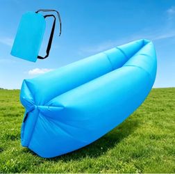Portable Inflatable Lounger Air Sofa – light blue color