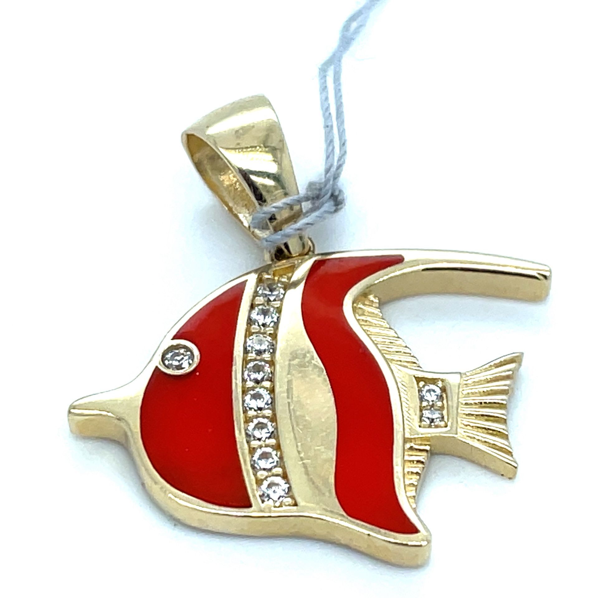 14Kt Yellow Gold CZ Fish Pendant 3.30g 200545/20