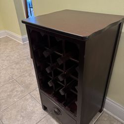 12 bottles wine Wooden rack with one drawer in GOOD Condition