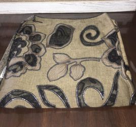 Brown See Through Scarf Hijab Clear Shawl Tan Floral mesh